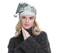 WXWJSHMGC Cappello natalizio in peluche con stampa astratta di un branco di pesci, unisex, per Natale, Capodanno, feste (2 pezzi