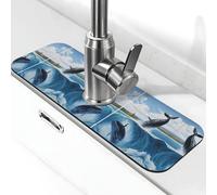 WXWJSHMGC Carrello blu stampa sirena cucina lavello paraspruzzi stuoia assorbente stuoia di essiccazione stuoia lavello, per rubinetti della cucina, controsoffitti