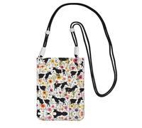 WXWJSHMGC Cattle Farm Sanctuary - Mini borsa a tracolla per telefono cellulare e smartphone, da donna, Nero , Taglia unica
