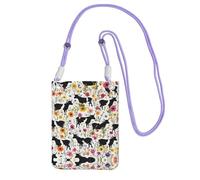 WXWJSHMGC Cattle Farm Sanctuary - Mini borsa a tracolla per telefono cellulare e smartphone, da donna, Viola, Taglia unica
