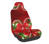 WXWJSHMGC Coprisedili anteriori universali per auto, con stampa Merry Christmas, accessori per interni auto, adatti per la maggior parte delle auto (1 pezzo)