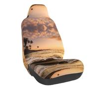 WXWJSHMGC Coprisedili anteriori universali per auto, motivo tramonto sulla spiaggia, accessori per interni auto, protezione adatta alla maggior parte delle auto (1 pezzo)