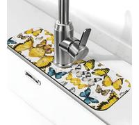 WXWJSHMGC Disegnato a mano Colore Farfalla Stampa Lavello Da Cucina Splash Guard,Stuoia di asciugatura Assorbente,Tappetino Lavandino,Per Rubinetti Da Cucina Piani