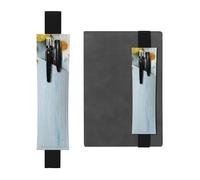 WXWJSHMGC Elegante portapenne con stampa floreale primaverile, 2 pezzi, con fascia elastica regolabile, in pelle PU, per diari con copertina rigida, quaderni, regalo per il rientro a scuola, Nero