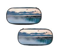 WXWJSHMGC Falls - Astuccio grande con stampa paesaggio naturale, con 3 scomparti, portapenne e portamonete, per ragazzi e ragazze, cancelleria per la scuola