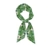 WXWJSHMGC Foglie di palma Stampa Lunga Striscia Forma Sciarpa Per Le Donne Cravatta Seta Come Sciarpa Collo Sciarpa Leggero Capelli Sciarpa Regali Signore Vacanze