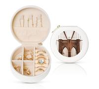 WXWJSHMGC Foto del Ponte di Brooklyn Stampa Formato di Viaggio Jewelry Box, Mini Portagioie Portatile A Forma Di Conchiglia, Organizzatore 2 Strati In Pelle PU Per Le Donne