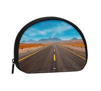 WXWJSHMGC Freeway Highway Road in The Desert Print portamonete mini portafoglio per donne ragazze personalità piccolo portamonete Shell Storage Bag Clutch Portafogli, taglia unica, casual