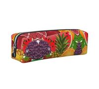 WXWJSHMGC Fresh Fruits - Astuccio in pelle con stampa ananas semplice, con tasca metallica con cerniera, custodia per ragazze, ragazzi, studenti, università e scuole medie, Argento, Taglia unica
