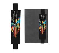 WXWJSHMGC Galaxy Diamond Print - Portapenne con fascia elastica regolabile, in pelle PU, per diari, quaderni, regalo per il rientro a scuola, 2 pezzi, Nero , Taglia unica