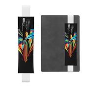 WXWJSHMGC Galaxy Diamond Print - Portapenne con fascia elastica regolabile, in pelle PU, per diari, quaderni, regalo per il rientro a scuola, 2 pezzi, bianco, Taglia unica