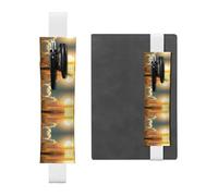 WXWJSHMGC Good Morning Print - Portapenne con fascia elastica regolabile, in pelle PU, per diari, quaderni, regalo per il rientro a scuola, 2 pezzi, bianco, Taglia unica