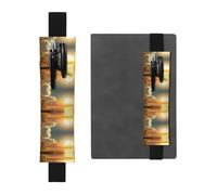 WXWJSHMGC Good Morning Print - Portapenne con fascia elastica regolabile, in pelle PU, per diari, quaderni, regalo per il rientro a scuola, 2 pezzi, Nero , Taglia unica
