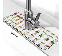 WXWJSHMGC Introduzione Di Varie Verdure Stampa Cucina Sink Splash Guard,Tappetino Assorbente Asciugatura,Lavandino,Per Rubinetti Da Cucina,Controsoffitti