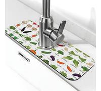 WXWJSHMGC Introduzione Di Varie Verdure Stampa Cucina Sink Splash Guard,Tappetino Assorbente Asciugatura,Lavandino,Per Rubinetti Da Cucina,Controsoffitti