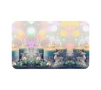 WXWJSHMGC Merry Christmas Candle Print Diatomaceous Mat antiscivolo asciugatura istantanea ecologico terra di diatomee tappetino da bagno 50 x 80 cm