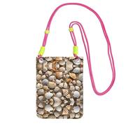 WXWJSHMGC Mini borsa a tracolla per telefono con stampa a tema Seashell Sandy Beach, da donna, per cellulari e smartphone, Fucsia, Taglia unica