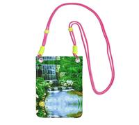 WXWJSHMGC Mini borsa a tracolla per telefono con stampa cascata che scorre verso il basso, borsa da donna per cellulari e smartphone