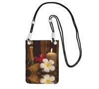WXWJSHMGC Mini borsa a tracolla per telefono con stampa di candele aromatiche, da donna, per cellulari e smartphone, Nero , Taglia unica