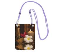 WXWJSHMGC Mini borsa a tracolla per telefono con stampa di candele aromatiche, da donna, per cellulari e smartphone, Viola, Taglia unica