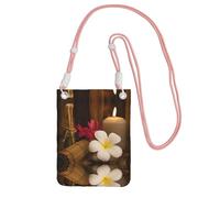 WXWJSHMGC Mini borsa a tracolla per telefono con stampa di candele aromatiche, da donna, per cellulari e smartphone, rosa, Taglia unica
