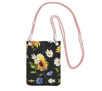 WXWJSHMGC Mini borsa a tracolla per telefono con stampa di girasoli e camomilla, da donna, per cellulari e smartphone, rosa, Taglia unica