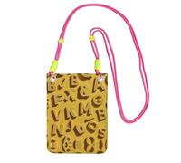 WXWJSHMGC Mini borsa a tracolla per telefono con stampa di molte lettere, da donna, per cellulari e smartphone, Fucsia, One Size