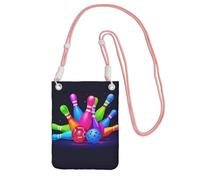 WXWJSHMGC Mini borsa a tracolla per telefono con stampa di palle da bowling, da donna, per cellulari e smartphone, rosa, Taglia unica