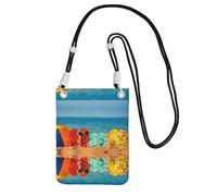 WXWJSHMGC Mini borsa a tracolla per telefono con stampa di pallone da spiaggia, borsa da donna per cellulari e smartphone, Nero , Taglia unica