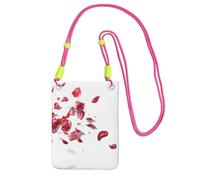 WXWJSHMGC Mini borsa a tracolla per telefono con stampa di petali di rosa che cadono, da donna, per cellulari e smartphone, Fucsia, One Size