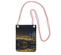 WXWJSHMGC Mini borsa a tracolla per telefono con stampa di una bella città, borsa da donna per cellulari e smartphone, rosa, Taglia unica