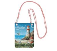 WXWJSHMGC Mini borsa a tracolla per telefono con stampa House Beach - Borsa da donna per cellulari e smartphone, rosa, Taglia unica