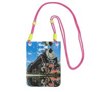 WXWJSHMGC Mini borsa a tracolla per telefono con stampa locomotiva - borsetta da donna per cellulare e smartphone, Fucsia, Taglia unica