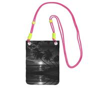 WXWJSHMGC Mini borsa a tracolla per telefono con stampa "Sea and Tree In The Night", da donna, per cellulari e smartphone, Fucsia, Taglia unica