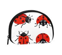 WXWJSHMGC Mini portamonete con stampa di coccinelle, per donne e ragazze, piccolo portamonete con personalità, borsa portaoggetti a conchiglia, taglia unica, casual