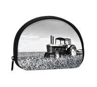 WXWJSHMGC Mini portamonete con stampa trattore agricoltura tranquilla, per donne e ragazze, piccolo portamonete di personalità, borsa a conchiglia, pochette portamonete, taglia unica, casual