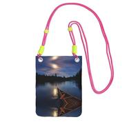 WXWJSHMGC Moonlit River Print Mini Crossbody Phone Bag - Borsa da donna per cellulari e smartphone, Fucsia, Taglia unica