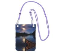 WXWJSHMGC Moonlit River Print Mini Crossbody Phone Bag - Borsa da donna per cellulari e smartphone, Viola, Taglia unica