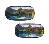 WXWJSHMGC Mountain View Sunny Day - Astuccio grande con 3 scomparti, portapenne, portamonete, per ragazzi e ragazze, cancelleria per la scuola