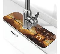 WXWJSHMGC Museo del Louvre a Parigi Stampa Cucina Sink Splash Guard,Tappetino assorbente per asciugabiancheria,Tappetino per lavello,Per rubinetti della cucina, controsoffitti