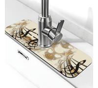 WXWJSHMGC Musica Nota Stampa Cucina Sink Splash Guard,Assorbente Asciugatura Mat,Lavandino,Per Rubinetti Da Cucina,Controsoffitti