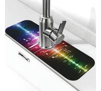 WXWJSHMGC Musica Nota Stampa Cucina Sink Splash Guard,Assorbente Asciugatura Mat,Lavandino,Per Rubinetti Da Cucina,Controsoffitti