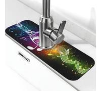 WXWJSHMGC Musica Nota Stampa Cucina Sink Splash Guard,Assorbente Asciugatura Mat,Lavandino,Per Rubinetti Da Cucina,Controsoffitti