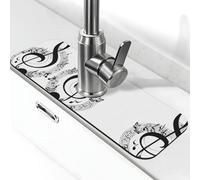 WXWJSHMGC Musica Stampa Cucina Sink Splash Guard,Assorbente Asciugatura Mat,Lavandino,Per Rubinetti Da Cucina,Controsoffitti