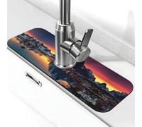 WXWJSHMGC Norvegia Isole Stampa Cucina Sink Splash Guard,Tappetino assorbente Asciugatura,Tappetino Lavello,Per Rubinetti Da Cucina,Controsoffitti