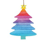 WXWJSHMGC Palline di Natale colorate arcobaleno con stampa a righe decorazioni per albero di Natale in legno da appendere regali di Natale atmosfera ciondolo (2 pezzi)