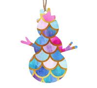 WXWJSHMGC Palline di Natale colorate con stampa arcobaleno decorazioni per albero di Natale in legno da appendere (2 pezzi)