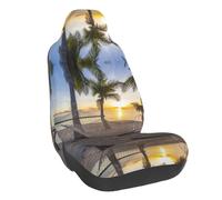 WXWJSHMGC Paradise Beach - Coprisedili anteriori universali per auto, motivo palme, accessori per interni auto, protezione adatta alla maggior parte delle auto (1 pezzo)