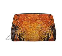 WXWJSHMGC Pathway in The Woods - Trousse per trucchi, portatile, in pelle, impermeabile, pochette per pennelli da trucco (17 x 10,9 cm), Argento, Taglia unica
