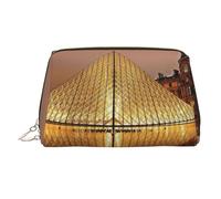 WXWJSHMGC Pochette portatile in pelle impermeabile con stampa del Museo del Louvre di Parigi (17 x 10,9 cm), Oro, Taglia unica